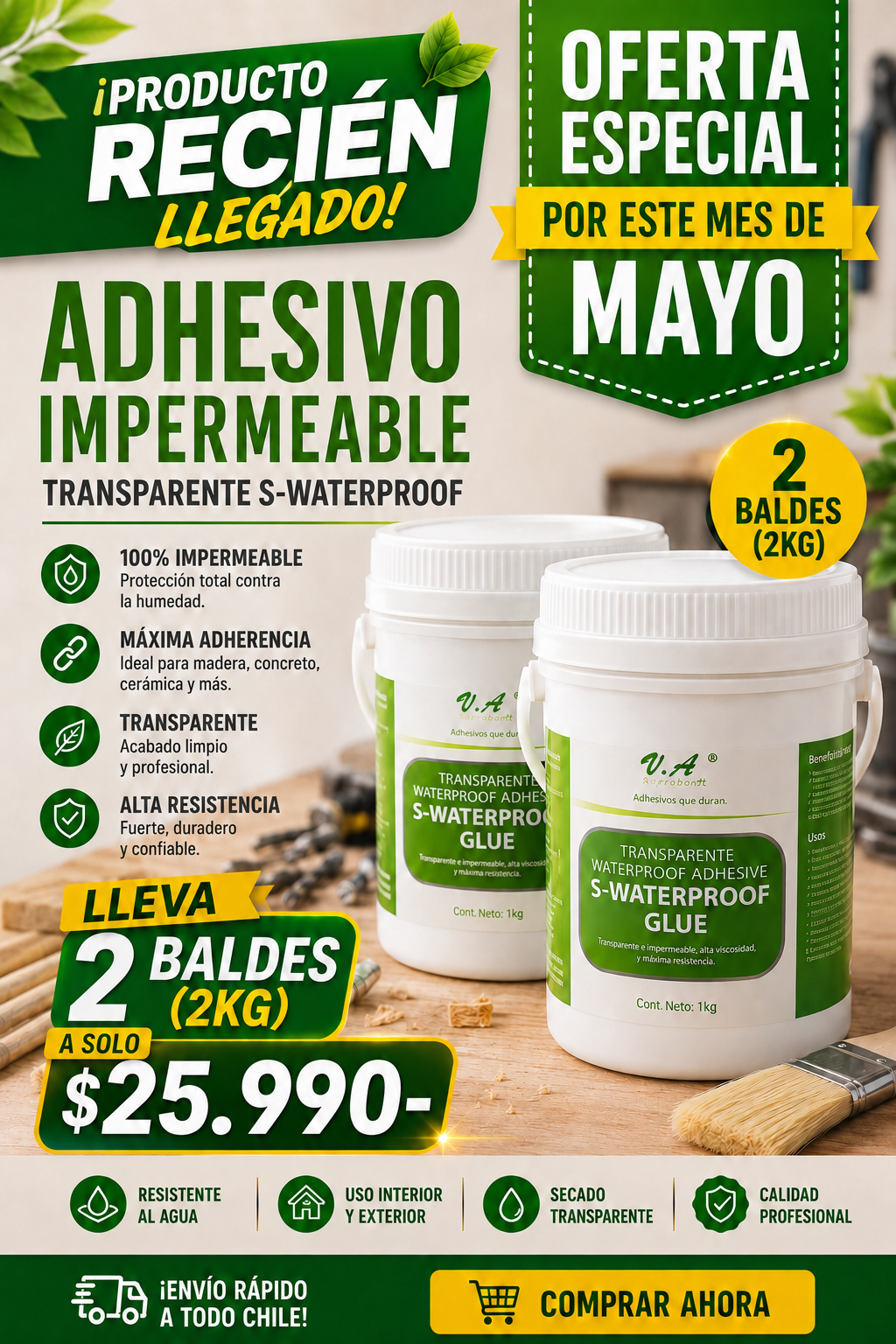 Adhesivo Impermeable Transparente 1 Kg
