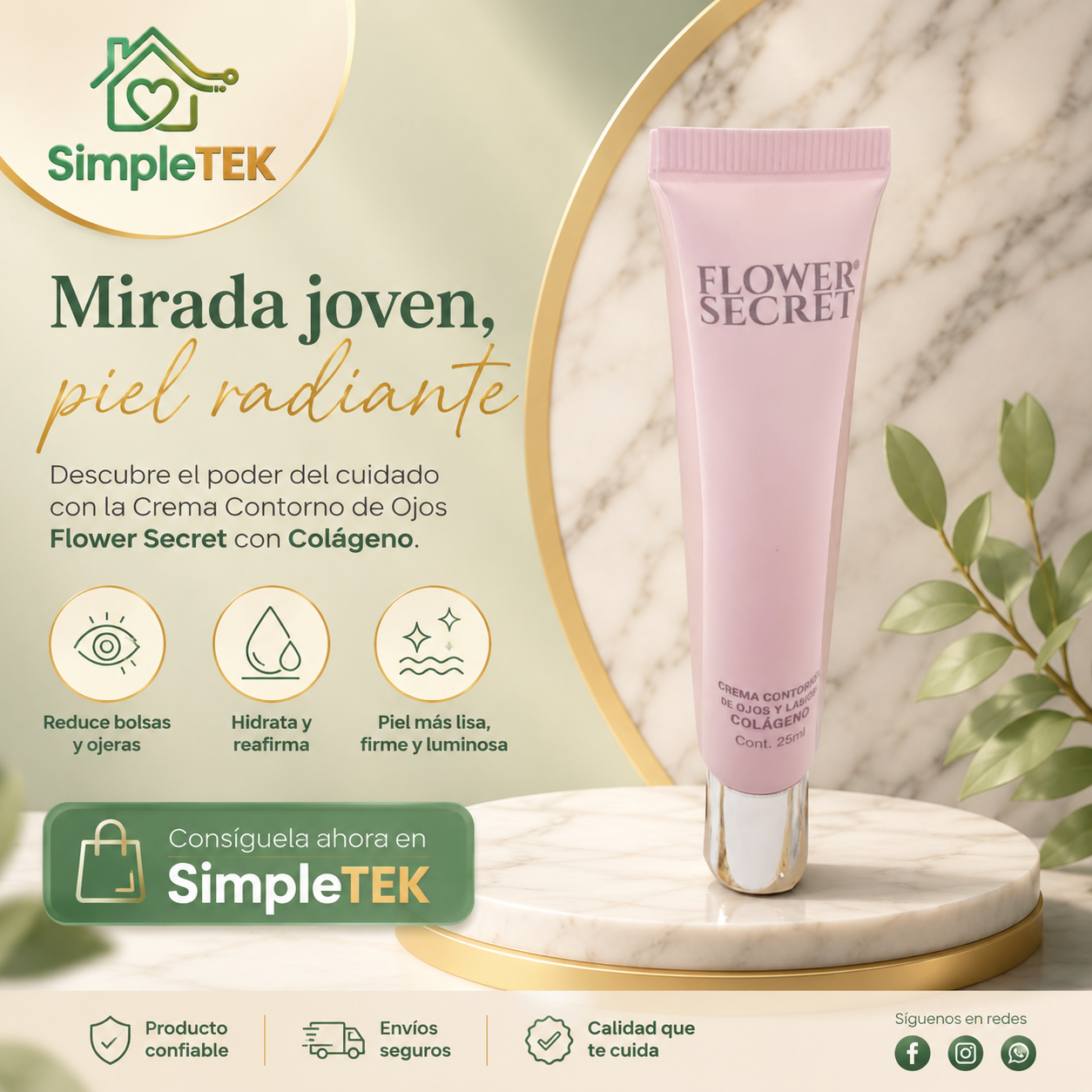 Crema Contorno de Ojos con Colágeno Flower Secret