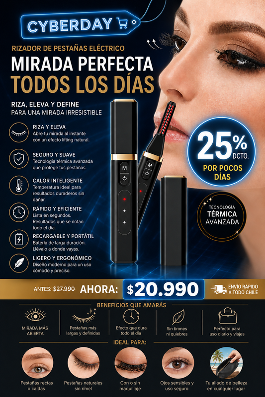 Rizador de Pestañas Eléctrico Profesional | Mirada Perfecta en Segundos